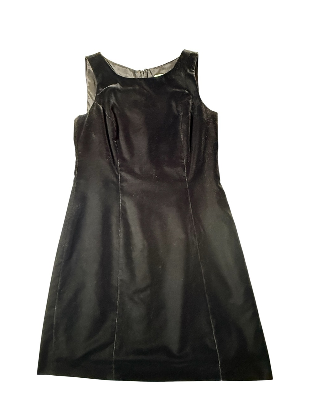 Vtg Hugo Buscati Black Velvet Sleeveless Cocktail Sheath Dress Shift Size 4 90s